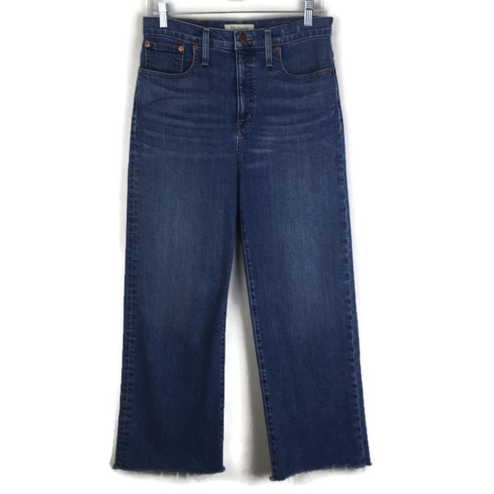 Madewell Slim Wide-Leg Jeans in Crownridge Wash: Raw-Hem Edition